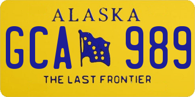 AK license plate GCA989