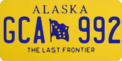 AK license plate GCA992