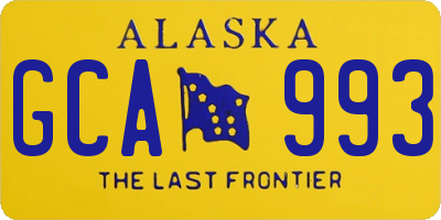 AK license plate GCA993