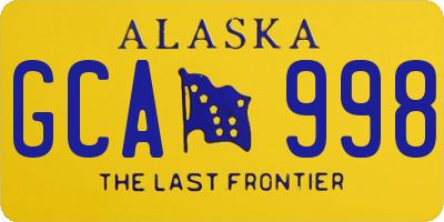 AK license plate GCA998