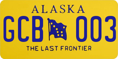 AK license plate GCB003