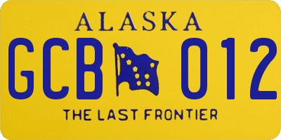 AK license plate GCB012