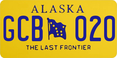 AK license plate GCB020