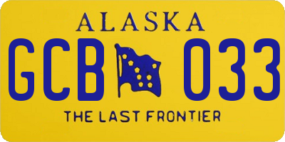 AK license plate GCB033