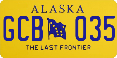 AK license plate GCB035