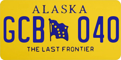AK license plate GCB040