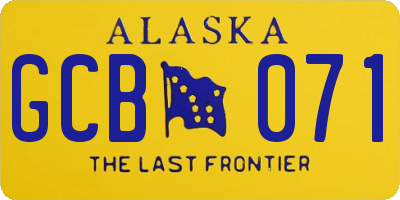 AK license plate GCB071