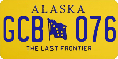AK license plate GCB076