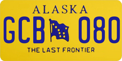 AK license plate GCB080