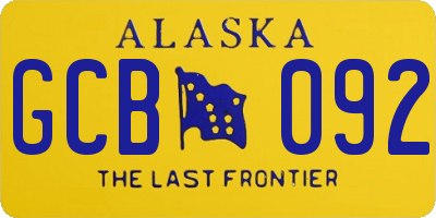 AK license plate GCB092