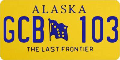AK license plate GCB103