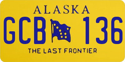AK license plate GCB136