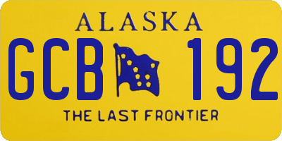 AK license plate GCB192