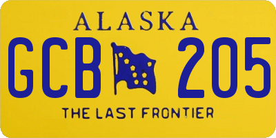 AK license plate GCB205
