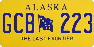 AK license plate GCB223
