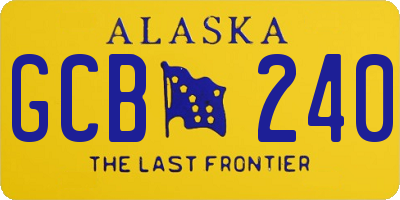 AK license plate GCB240