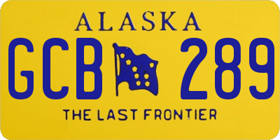 AK license plate GCB289