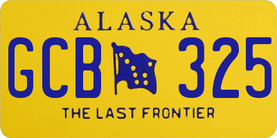 AK license plate GCB325