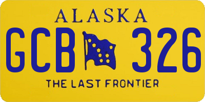 AK license plate GCB326