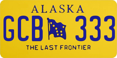 AK license plate GCB333