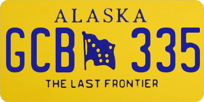 AK license plate GCB335