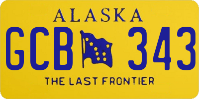 AK license plate GCB343