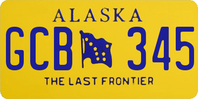 AK license plate GCB345