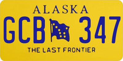 AK license plate GCB347