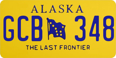 AK license plate GCB348