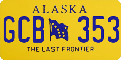 AK license plate GCB353