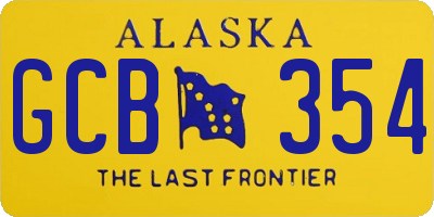AK license plate GCB354