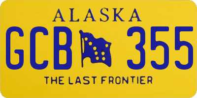 AK license plate GCB355