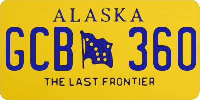 AK license plate GCB360