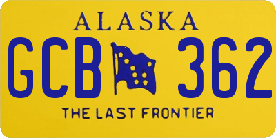 AK license plate GCB362