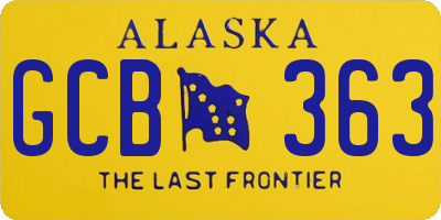 AK license plate GCB363