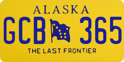 AK license plate GCB365