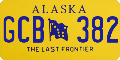 AK license plate GCB382
