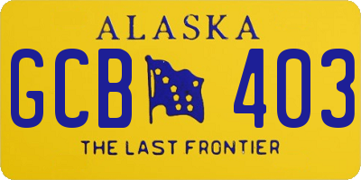 AK license plate GCB403