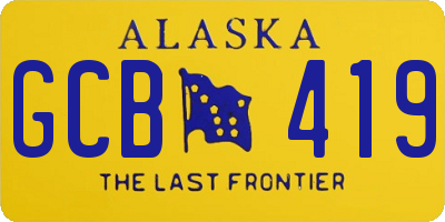 AK license plate GCB419