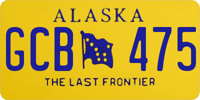 AK license plate GCB475