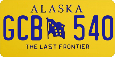 AK license plate GCB540