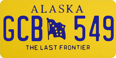 AK license plate GCB549