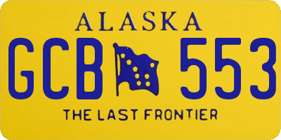 AK license plate GCB553