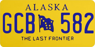 AK license plate GCB582