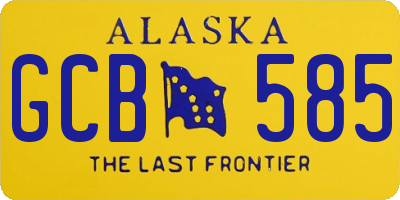 AK license plate GCB585