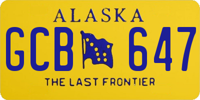 AK license plate GCB647