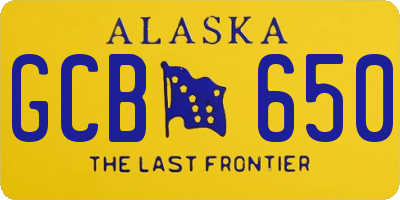 AK license plate GCB650