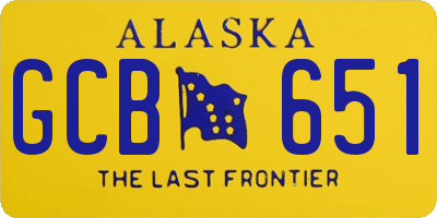 AK license plate GCB651