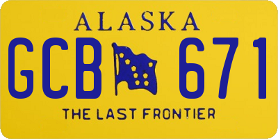 AK license plate GCB671
