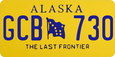 AK license plate GCB730